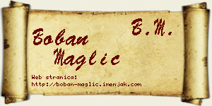 Boban Maglić vizit kartica